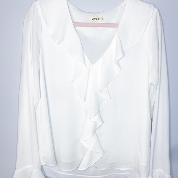 Essue White Ruffle Blouse - Picture 2 of 5